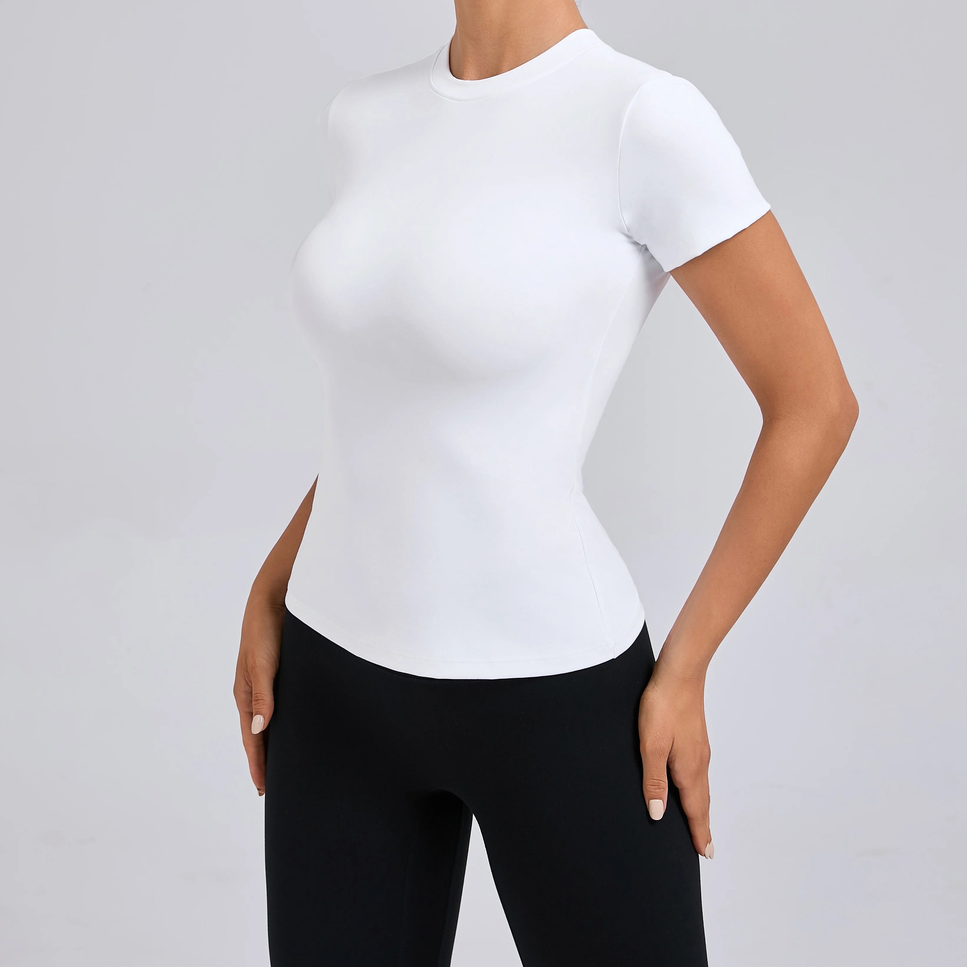 Women Top Yoga Shirts Quick Dry Running Tops Tights Push Up Workout Gym Clothes Short Sleeve Fitness Sports T-Shirts - ATFH