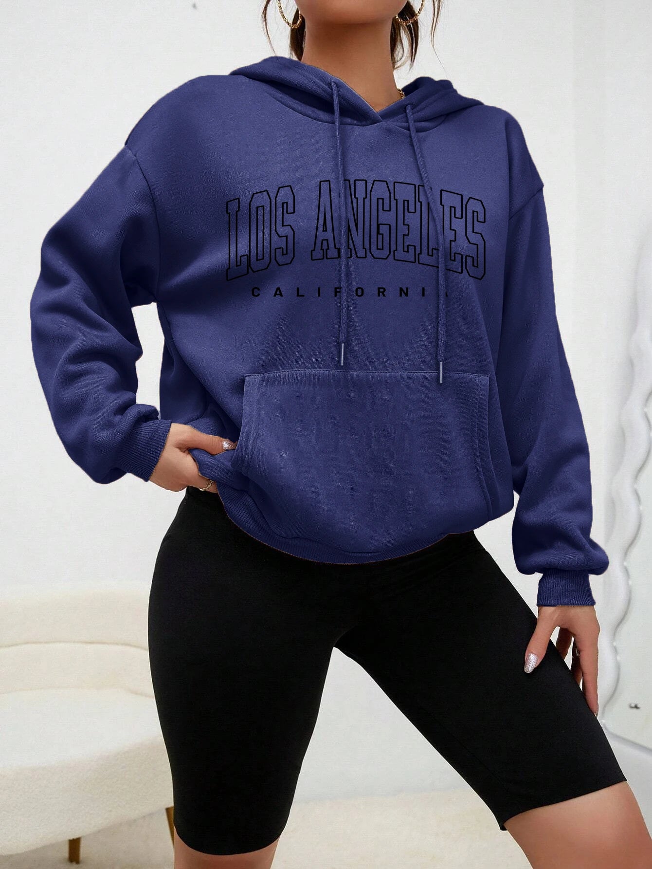 Los Angeles Art Letter Design Women Hoodies American Style Casual Hoody Autumn Hip Hop Female Hoodie Casual Fleece Clothing - ATFH