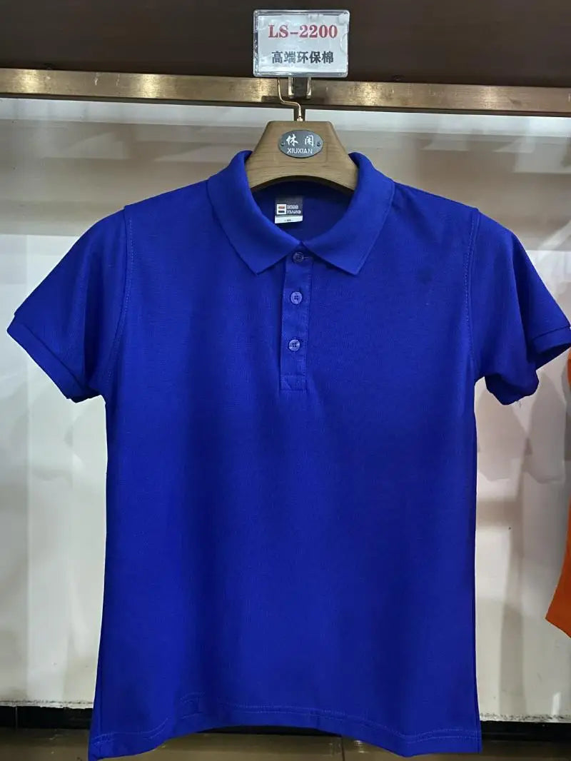 Custom Logo Embroidery Printing Mens Shirts Cotton Short-Sleeved Polo Shirts Summer Lapel T-shirt Business Men Women Tops Shirt