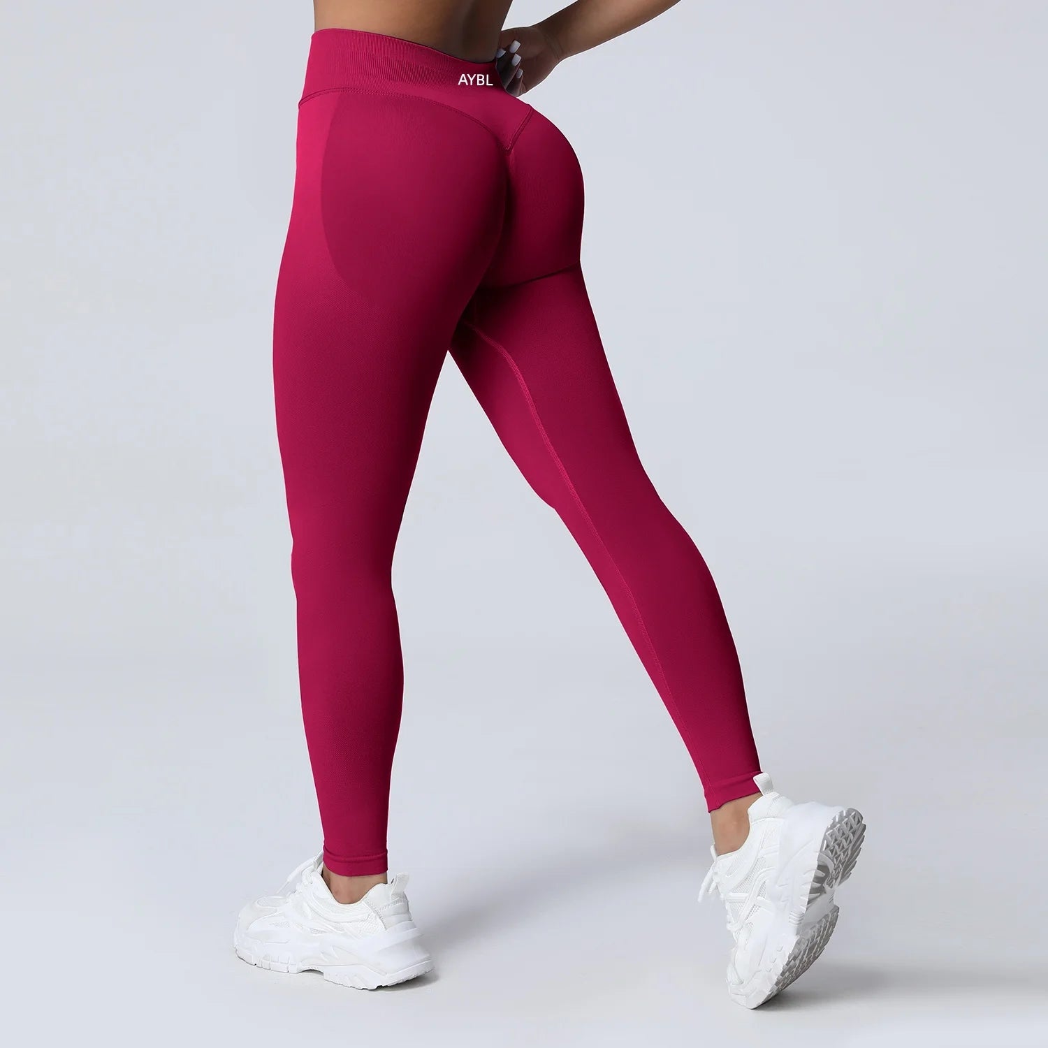 New Gym Yoga Leggings Women Seamless Yoga Pants High Waist Low Ribbed Band Fitness Leggings Fitness Sweat Wicking Workout Tights - ATFH