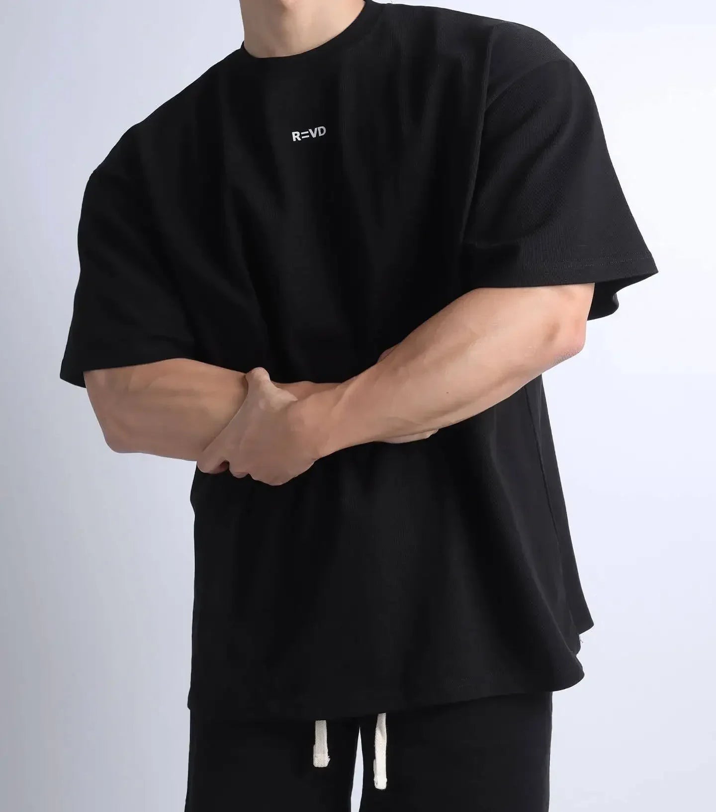 Summer New Loose Leisure Gyms Sports Pure Color T Shirt Men Cotton Short Sleeve Running Workout Training Tees Fitness Tops ATFH