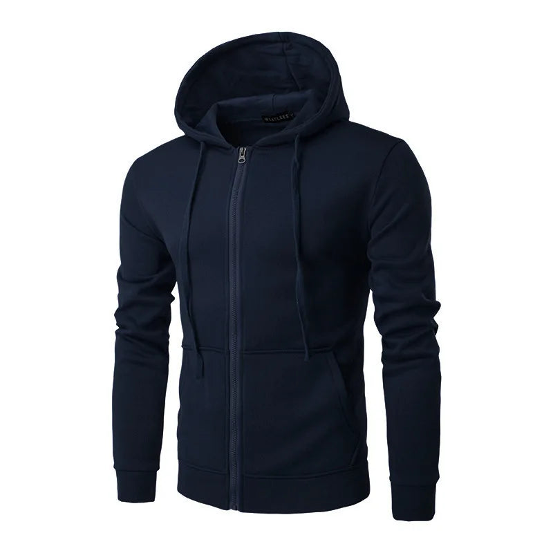 Autumn Men Sweatshirts Long Sleeve Jacket Hoodie Zipper Closure Jacket Male Hoodies Sweatshirt Slim Fit Male Clothing - ATFH
