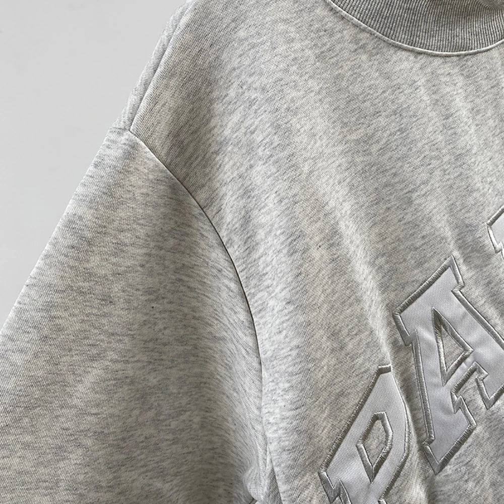 Rowan AAPKY035 Women O-Neck Long Sleeve Female Pullover Letter Embroidery Sweatshirts Vintage Casual Sports Lady Top 2026 - ATFH