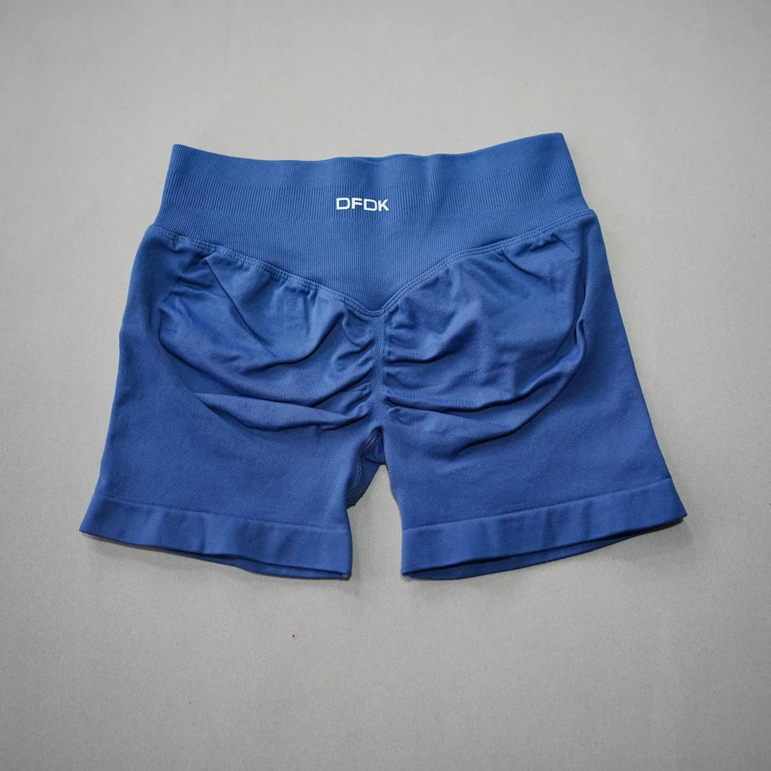 DFDK Women High Rise Scrunch Booty Shorts Seamless Push Up Shaping Squat Proof Anti Rolling Fitness Gym Athletic Running Yoga