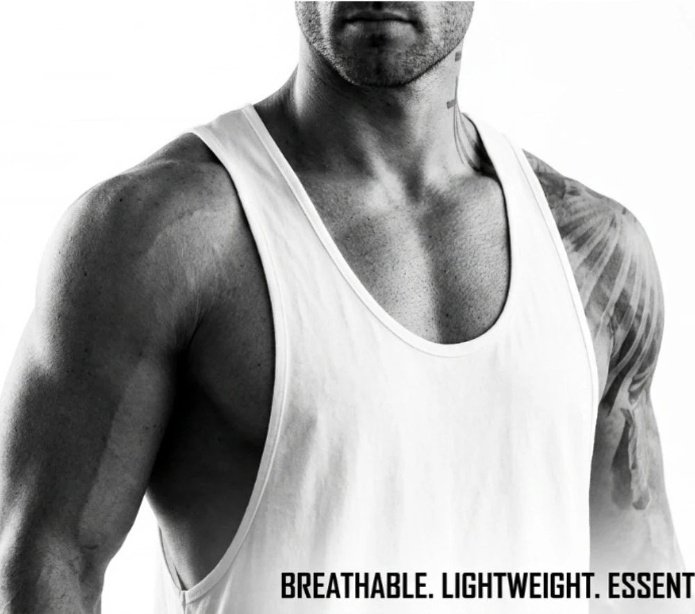 Brand Gym Clothing Fitness Men's Tank Tops Bodybuilding Stringer Summer Breathable Workout Singlets Cotton Sleeveless T Shirt
