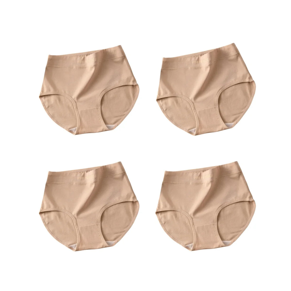 4Pcs/Set Women High-Waist Briefs Tummy Control Panties Soft & Breathable Cotton Underwear Plus Size Comfort Lingerie M-XXL