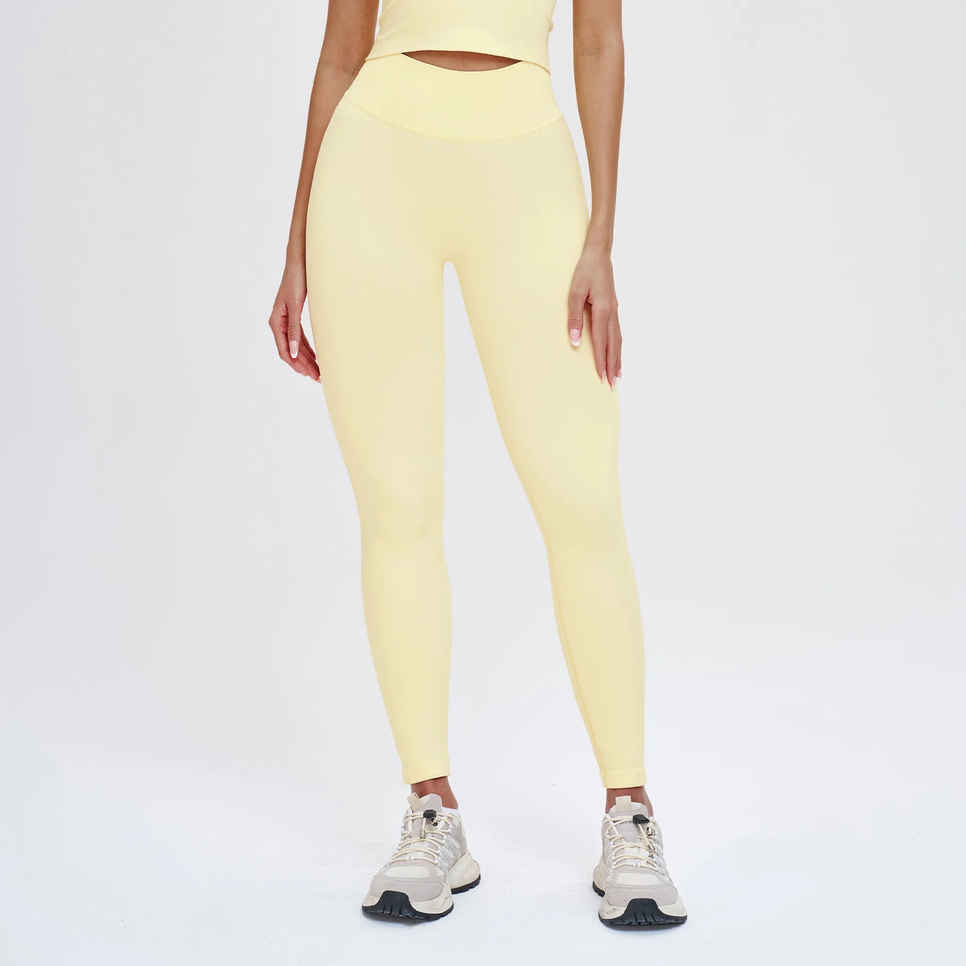 Customized LOGO women's peach buttocks seamless belly tight yoga pants running sports quick-drying fitness trousers - ATFH