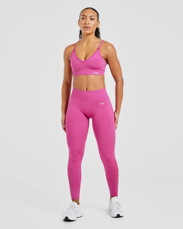 2 Pieces Set Adapt Seamless Strappy Sports Bra Leggings Set Yoga Fitness Set Women Workout Running Sports Leggings Gym Suit - ATFH
