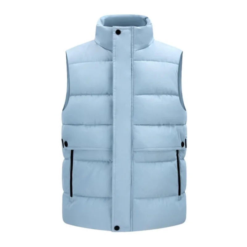 Printing logo Winter Warm Men's Soft Padded Waistcoat  Windproof Cotton-padded  Vest Stylish  Outerwear for Outdoor Activities ATFH
