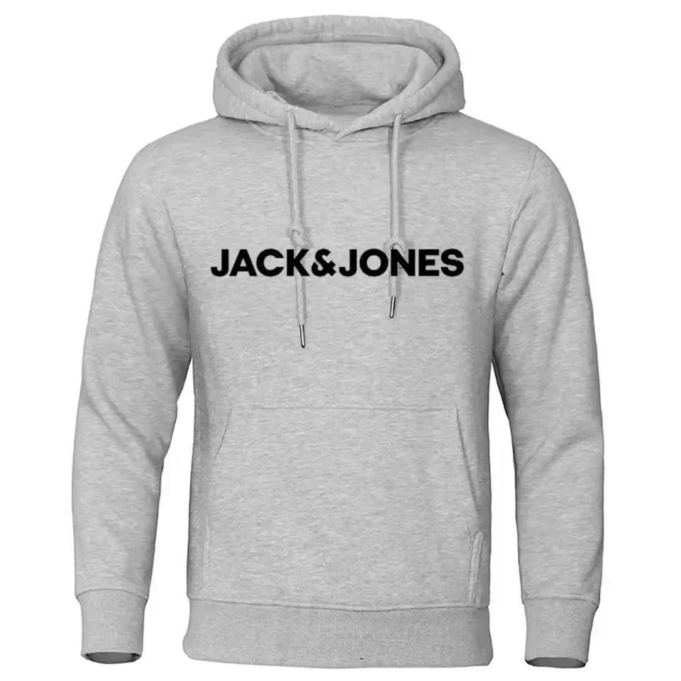 Jack & Jones Men's and Women's Hooded Sweatshirts, Fashionable Loose and Casual, Comfortable Printed Sportswear, Streetwear - ATFH