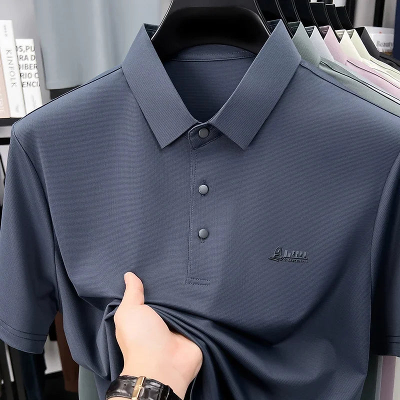 Men Breathable Polo Shirt Short Sleeve Casual Style For Men Perfect For Daily Work Travel Outdoor Leisure And Business Meetings