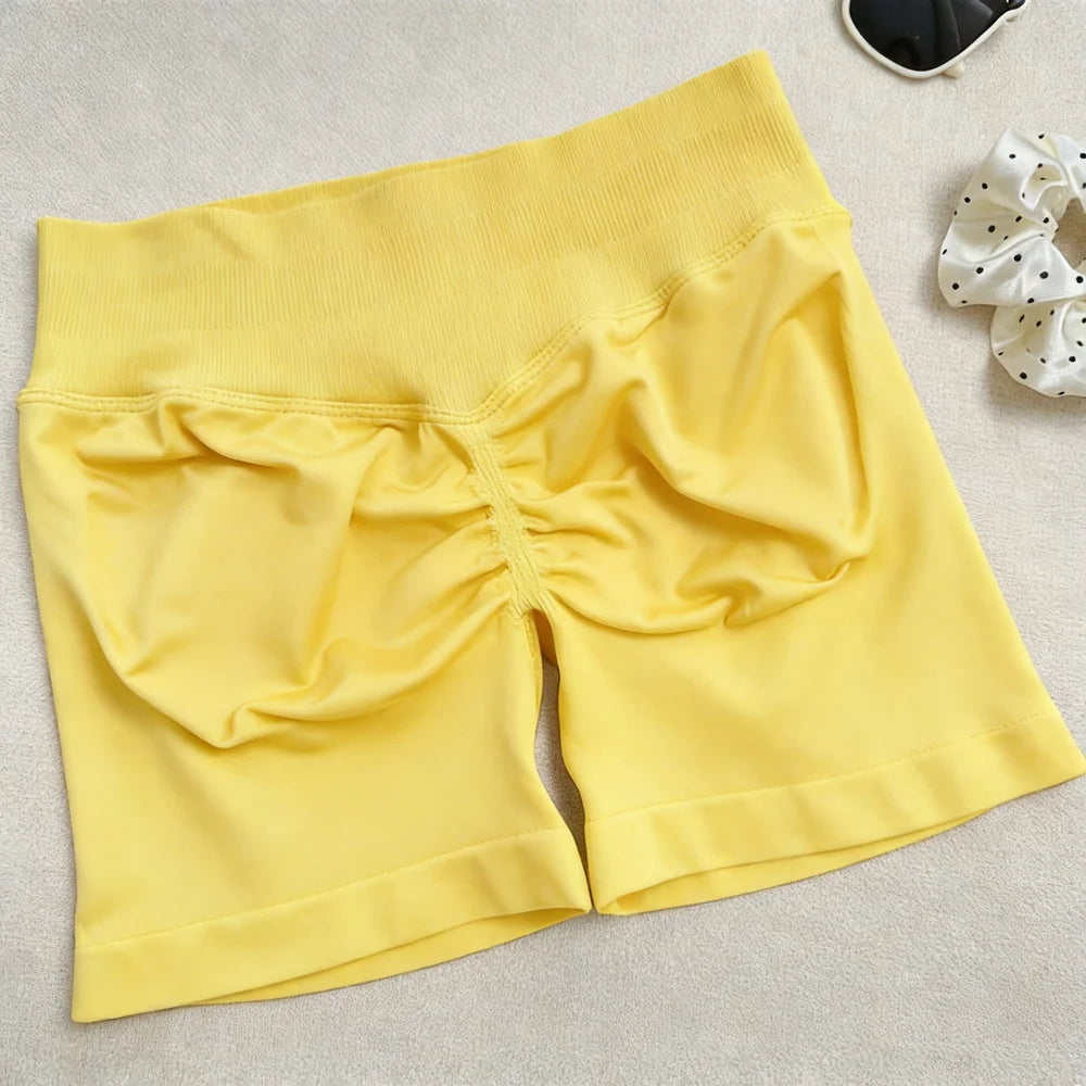 Seamless Yoga Workout Shorts for Women Low Waist Butt Lift Biker Shorts Gym Fitness Activewear Sports Training Shorts