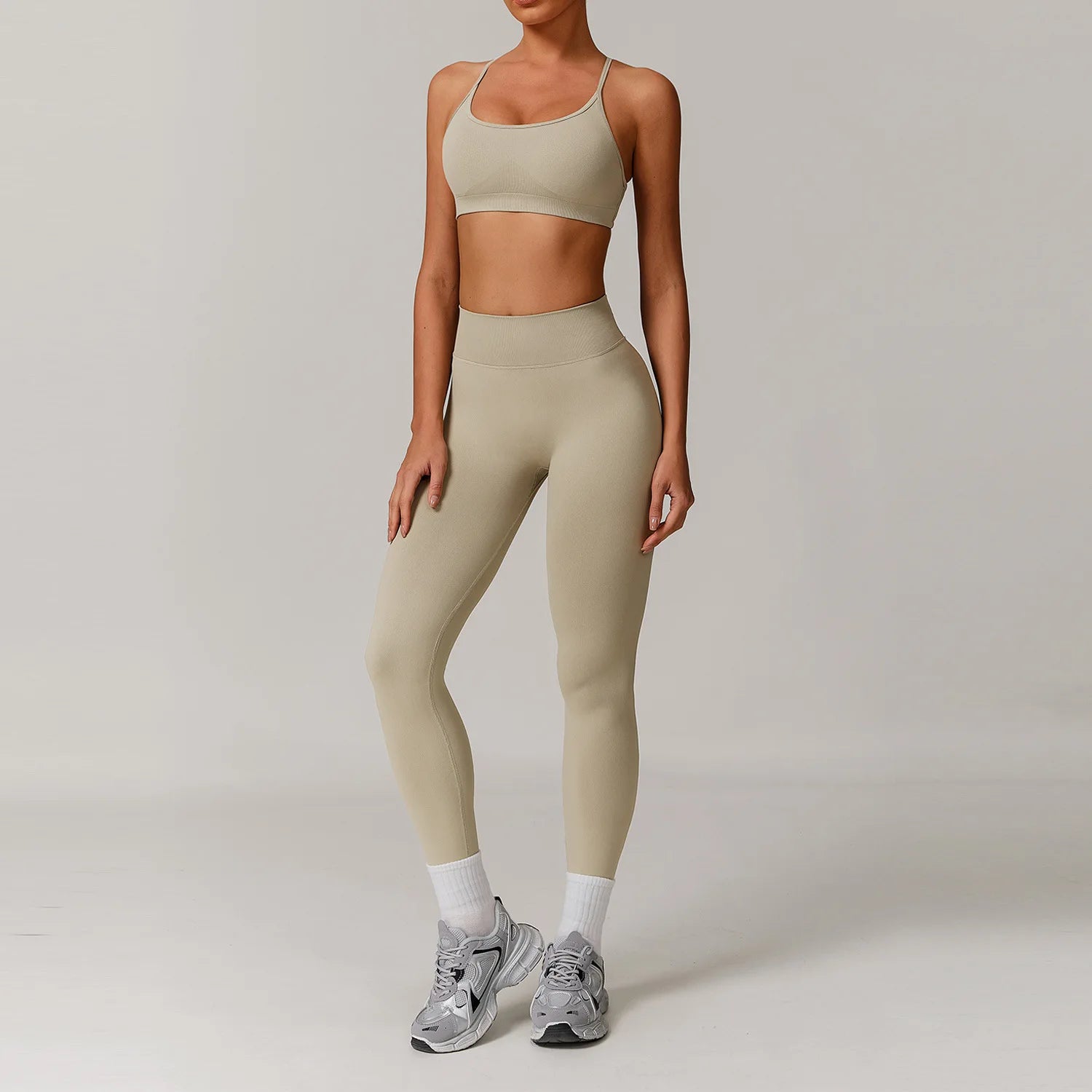 Yoga Set 2/3PCS Gym Clothes Sportswear Yoga Suits For Women Long Sleeve Crop Top Fitness Set Tracksuits Sports Bra Gym Leggings - ATFH