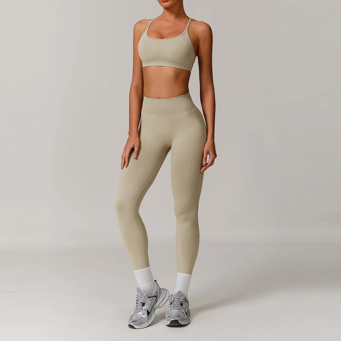 Yoga Set 2/3PCS Gym Clothes Sportswear Yoga Suits For Women Long Sleeve Crop Top Fitness Set Tracksuits Sports Bra Gym Leggings - ATFH