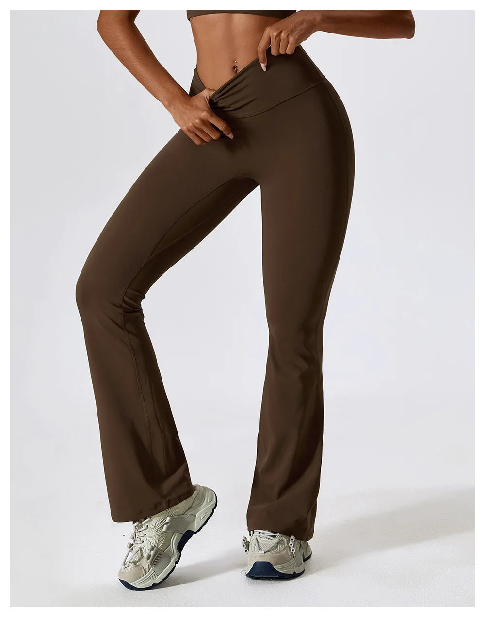 Flare Leggings Yoga Pants Women Bell-bottoms Yoga Trousers High Waist Fitness Pants Stretch Gym Casual Sports ATFH