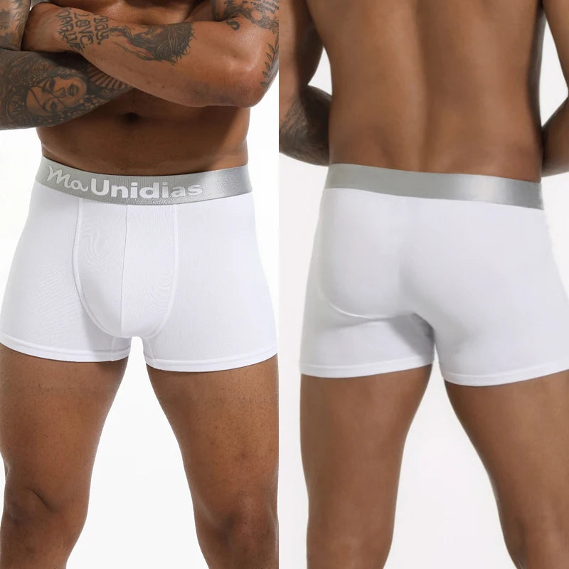 10 Pieces Bamboo Fiber Men's Underpants Solid Color Boxer Briefs Breathable Boxers Underwear Man Stretch Men Panties