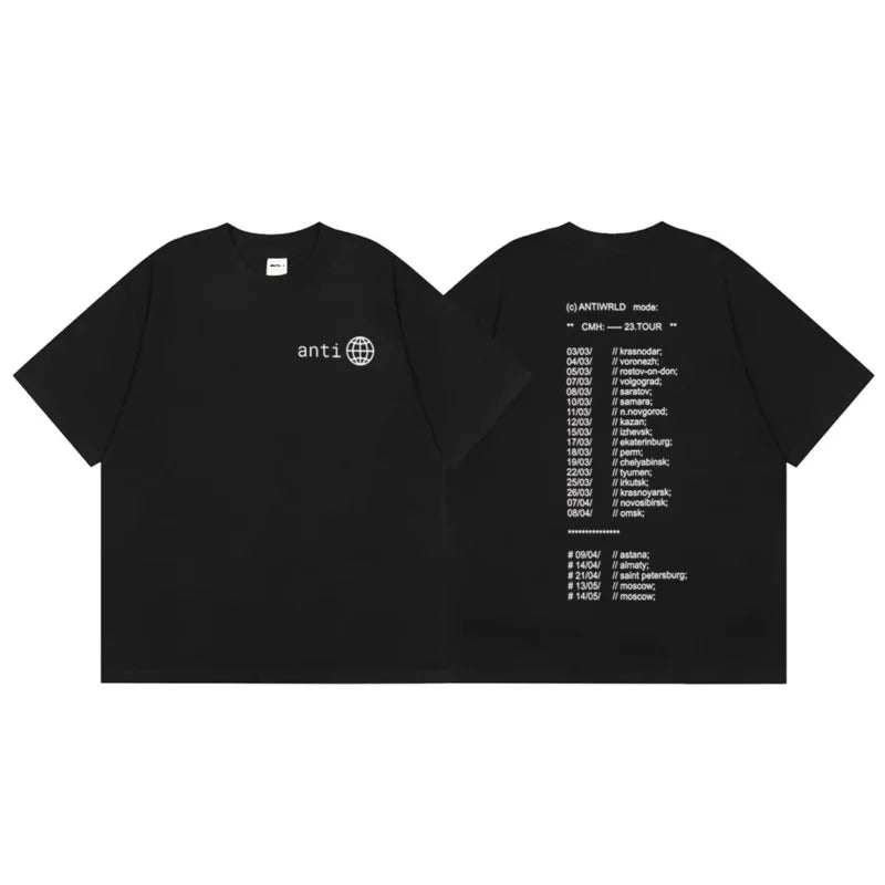 Harajuku Men's T-Shirt Y2k Black Style Letter Print Tshirt Fashion Oversized Tops Gothic Graphic Tees Summer Streetwear Clothing - ATFH