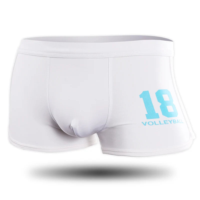 Men's Underwear Boxer Briefs Cotton Scrotum Support Breathable Personalized Trendyy Youth Shorts Sports Thin Boxer Briefs