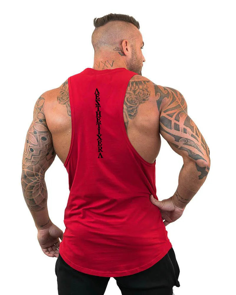 Outdoor Jogging Undershirt Men Canotta Bodybuilder Tank Top Workout Singlet Fitness Stringer Muscle Breathable Sleeveless Shirt