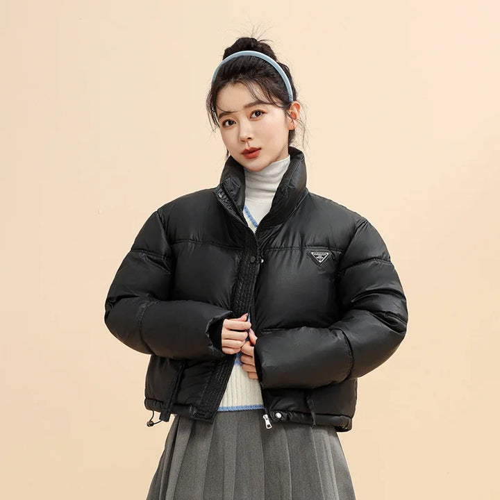 Winter Warm Thick Coats Women Short Parkas Fashion Black Cotton Padded Lady Down Jacket Elegant Zipper Clothes 2024