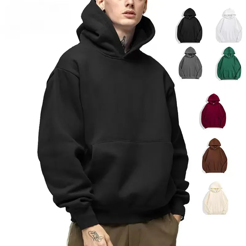 2025 Men's Casual Hoodies Women's Fleece Warm Hoodies Spring Autumn Pullovers Fashion Black Multiple Colour Oversized Sweatshirt - ATFH