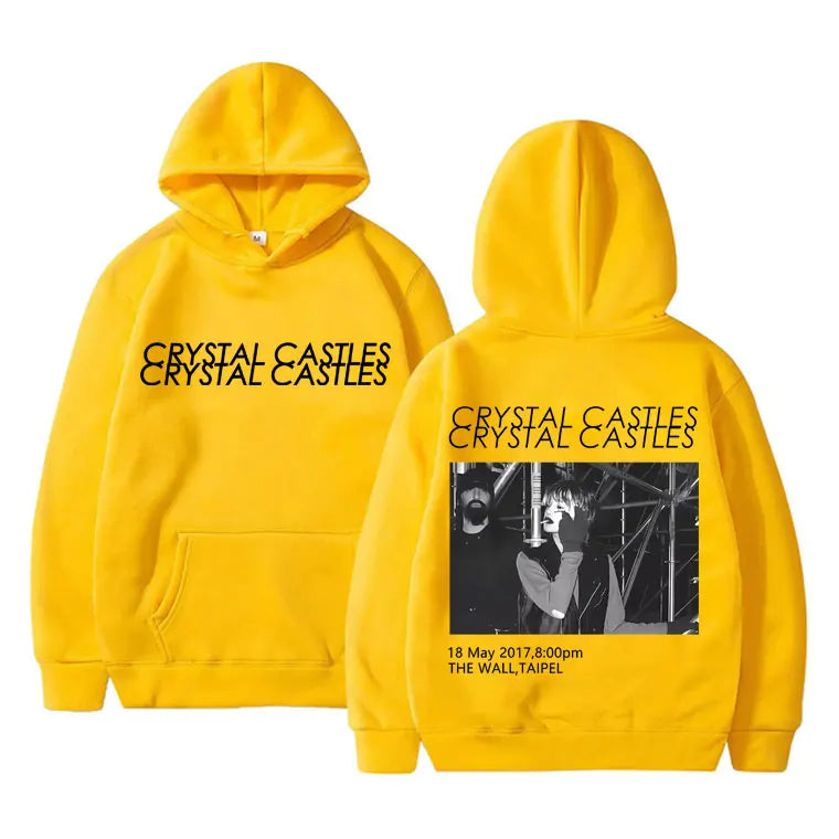 Canada Band Crystal Castles Double Sided Print Hoodie Men Women Gothic Punk Sweatshirt Men's Rock Oversized Pullover Streetwear - ATFH