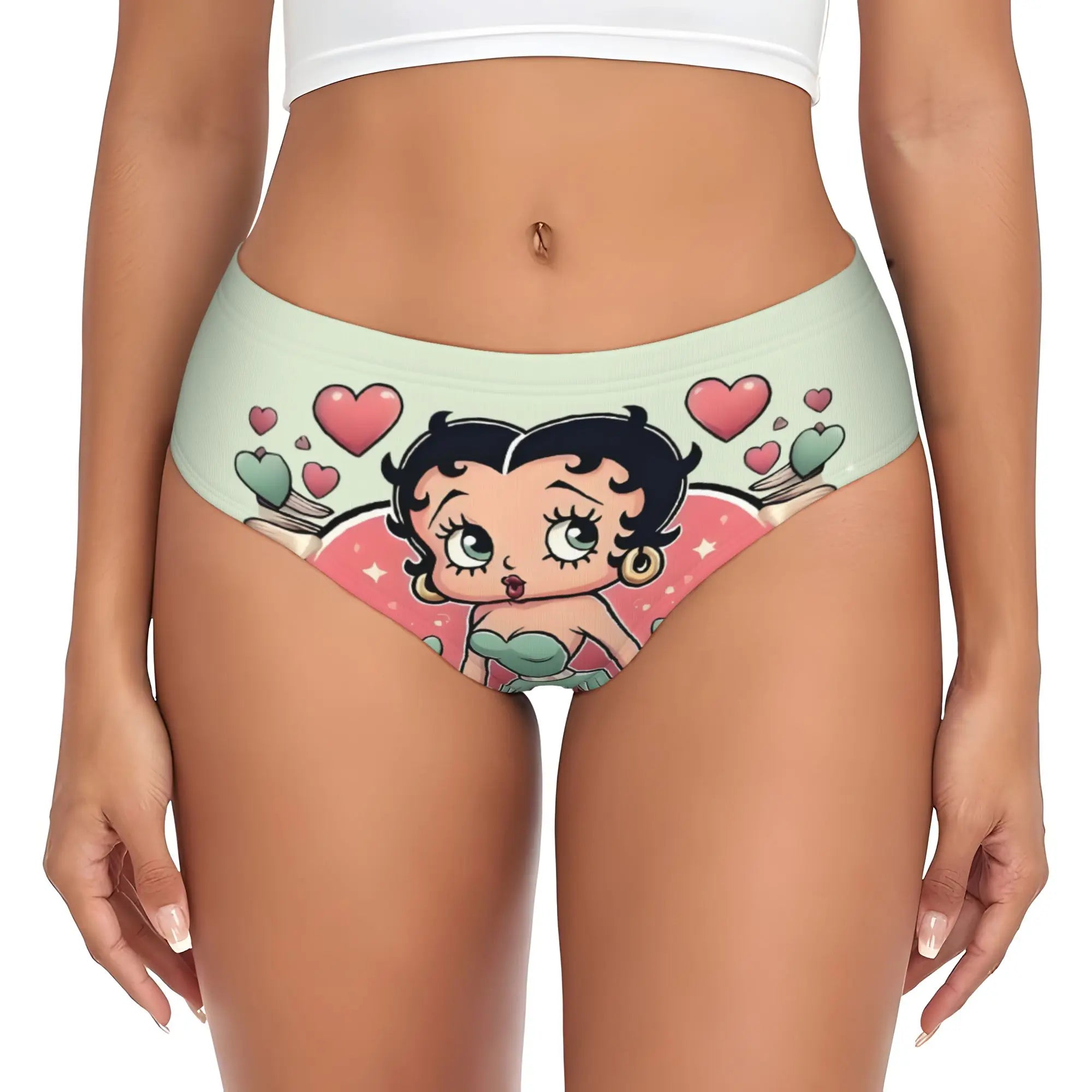 Cartoon Girl Boop  Brief Panties Womens Comfort Stretch Bettys  Underwear