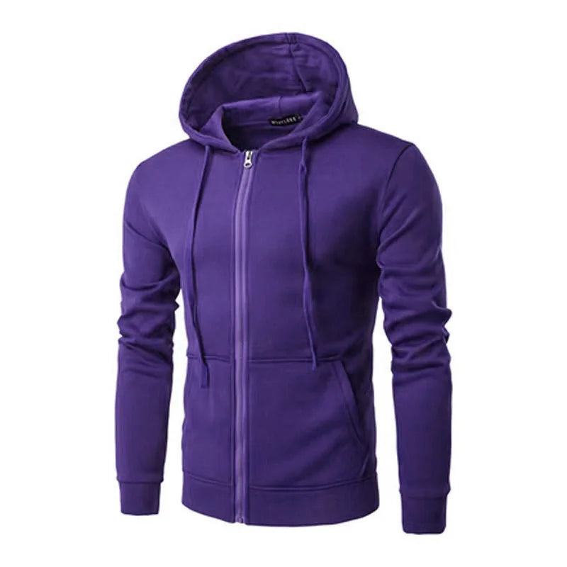 spring autumn Men Sweatshirts Long Sleeve Hoodie Zipper cardigan Male/woman Hoodies Sweatshirt Slim Fit Hoodie Male Clothing - ATFH