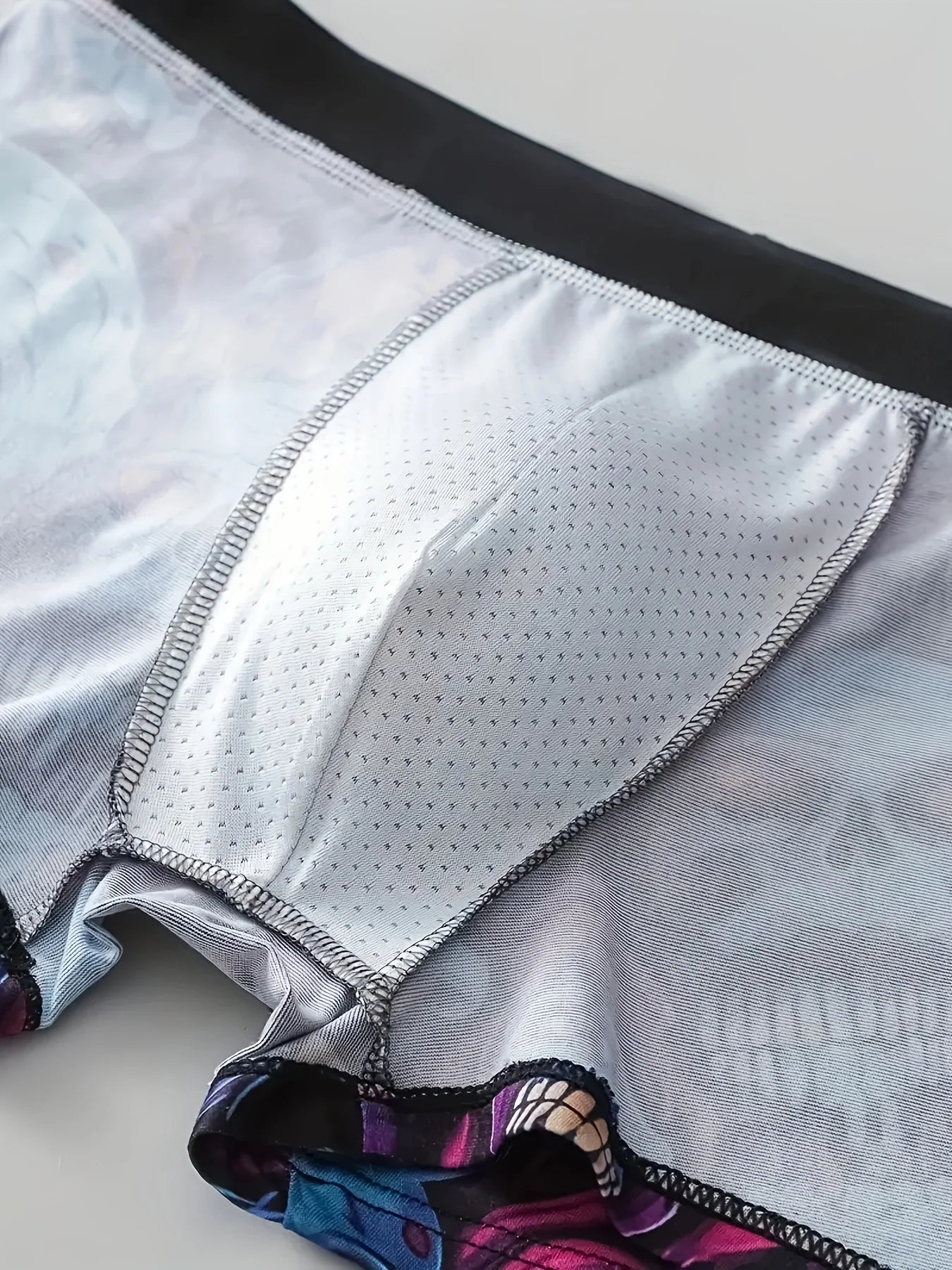10pcs Men's underwear fun printed men's flat corner pants suitable for beach leisure, outdoor swimming, teenagers' men's panties