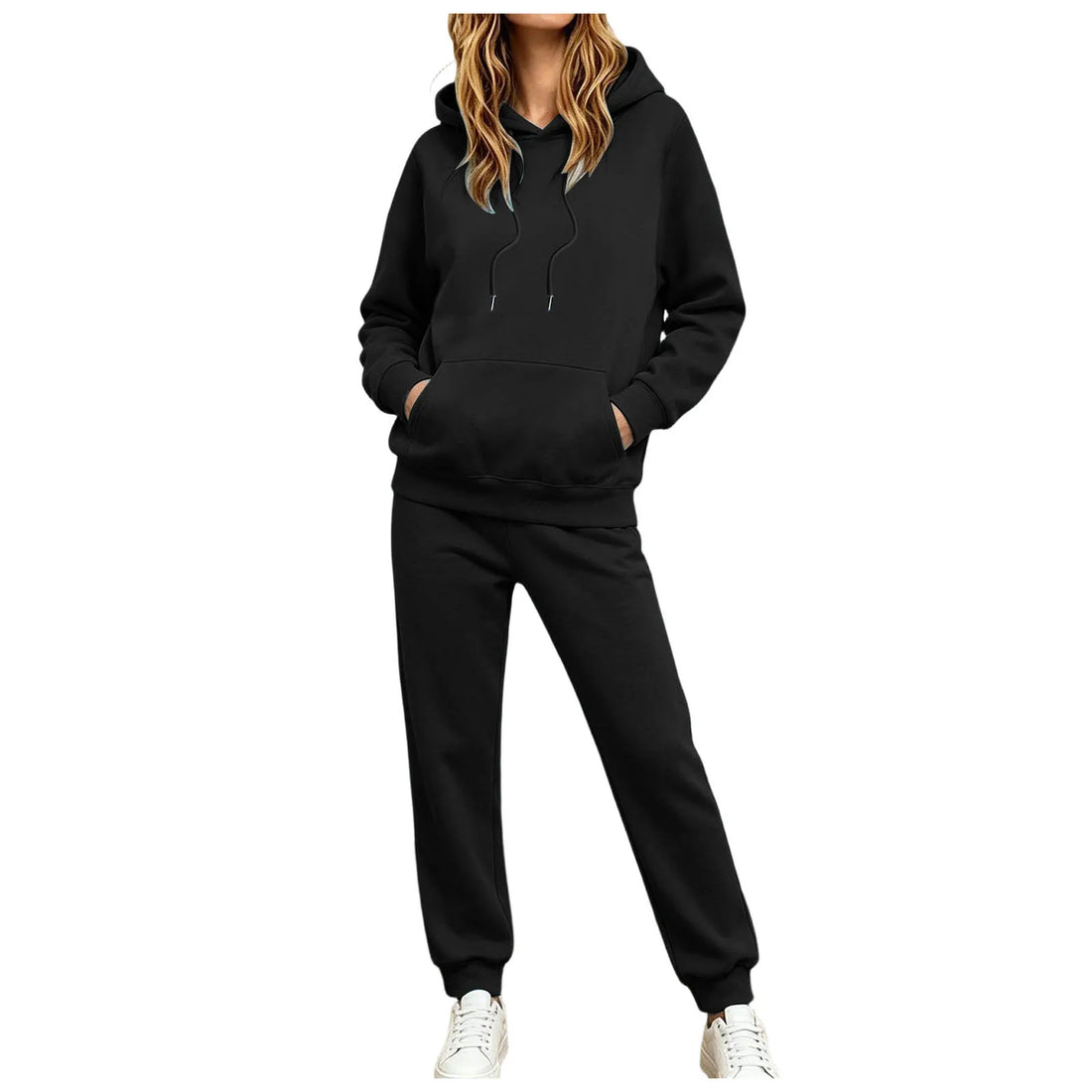 Autumn Winter Women Casual Hooded Tracksuit Long Sleeve Sweatshirt Matching Elastic Cuff Jogger Pants Soft Sport Female Clothes