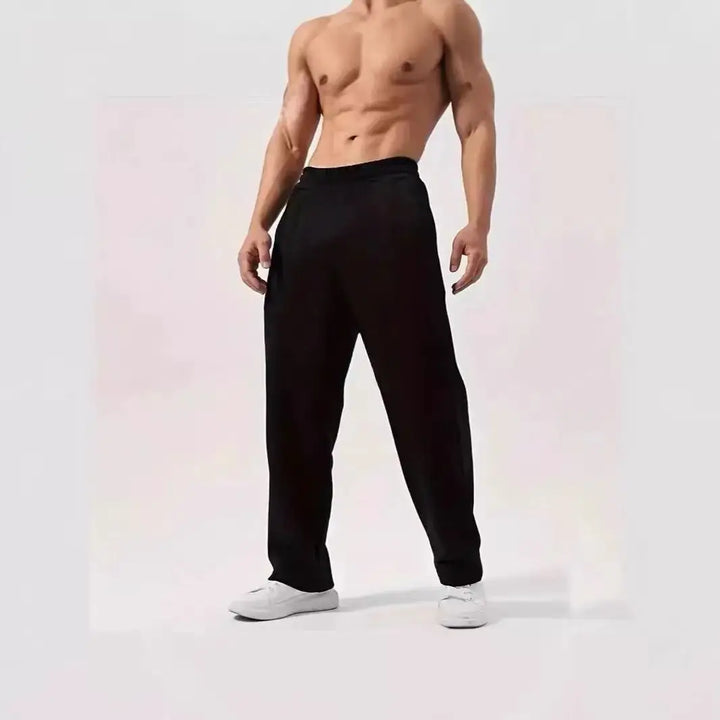 Men's plus Size Cotton Sweatpants Spring Autumn Solid Color Baggy Loose Elastic Waist Casual Trousers for Daily Wear Running