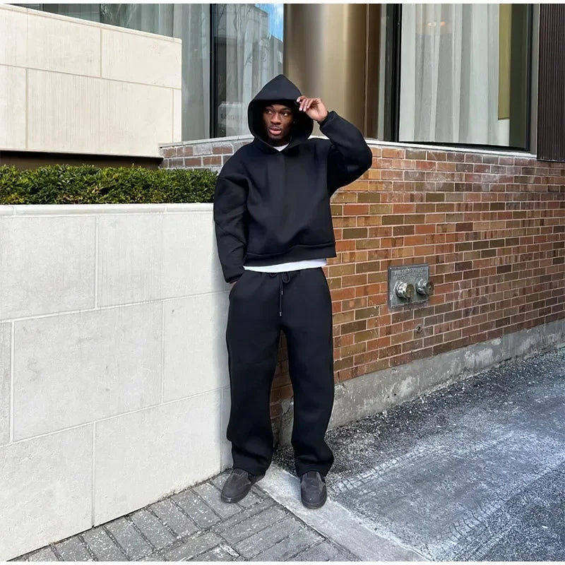 Men's Casual Sweatshirt Set Comfortable Streetwear Style Two-Piece Outfit for Men - ATFH