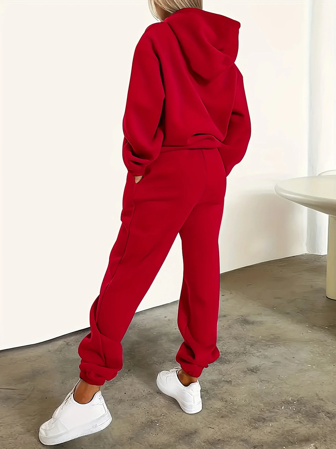 Women's Hoodie+Sports Pants Set Hip Hop Street Casual Fashion Letter Printed Loose Sports Shirt Autumn/Winter Wool Warm Clothing
