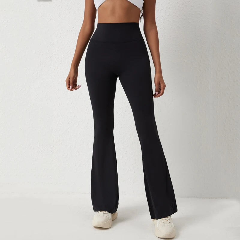 DIAS FIT JOY Peach flared pants for women's yoga high waisted and hip lifting tight pants wide leg fitness pants quick drying ATFH