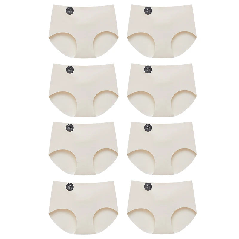 FallSweet 8PCS Seamless Mulberry Silk Panties for Women Ultra Thin High Elastic Invisible Briefs Soft Comfortable Lingerie M-2XL
