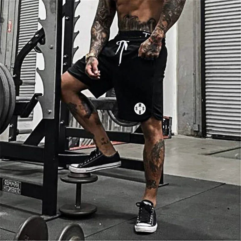 Summer Sports Shorts Breathable  Mesh Men's Drawstring Elastic Pants Running Training Pants Outdoor Fitness Jogging Straight