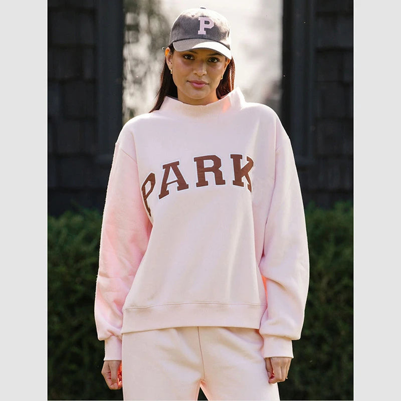 New America Style Women O-Neck Long Sleeve Pullover Letter Embroidery Sweatshirts Vintage Casual Sports Lady Top 2026FW - ATFH