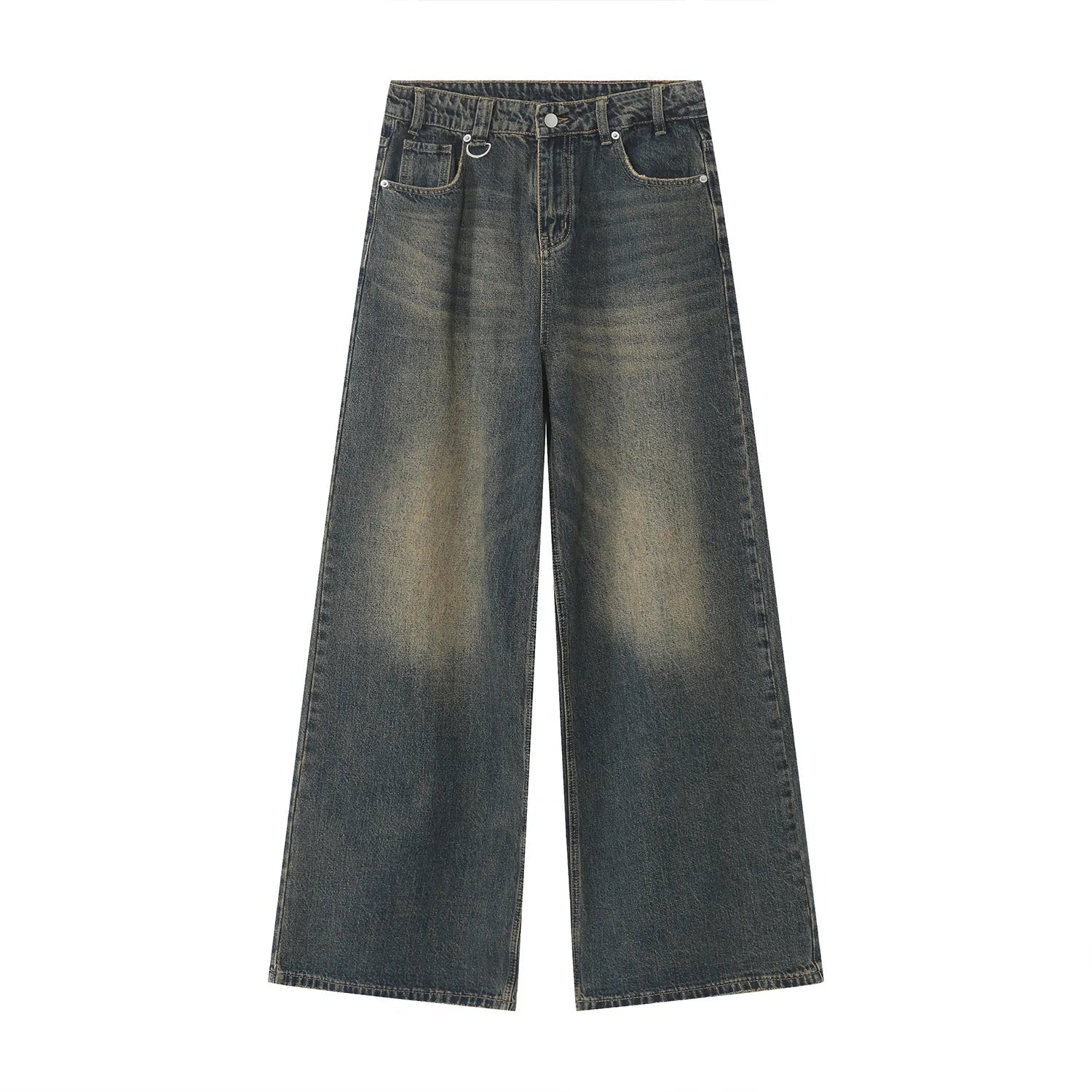 New Men's Baggy Straight Leg Wide Leg Jeans Male Fashion Vintage Wash Casual Denim Pants Youth Popular Brand Streetwear Trousers ATFH