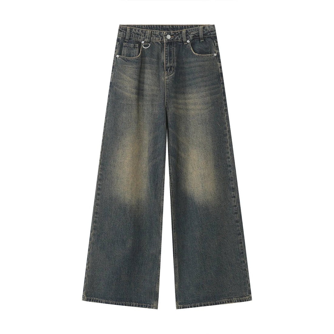 New Men's Baggy Straight Leg Wide Leg Jeans Male Fashion Vintage Wash Casual Denim Pants Youth Popular Brand Streetwear Trousers ATFH