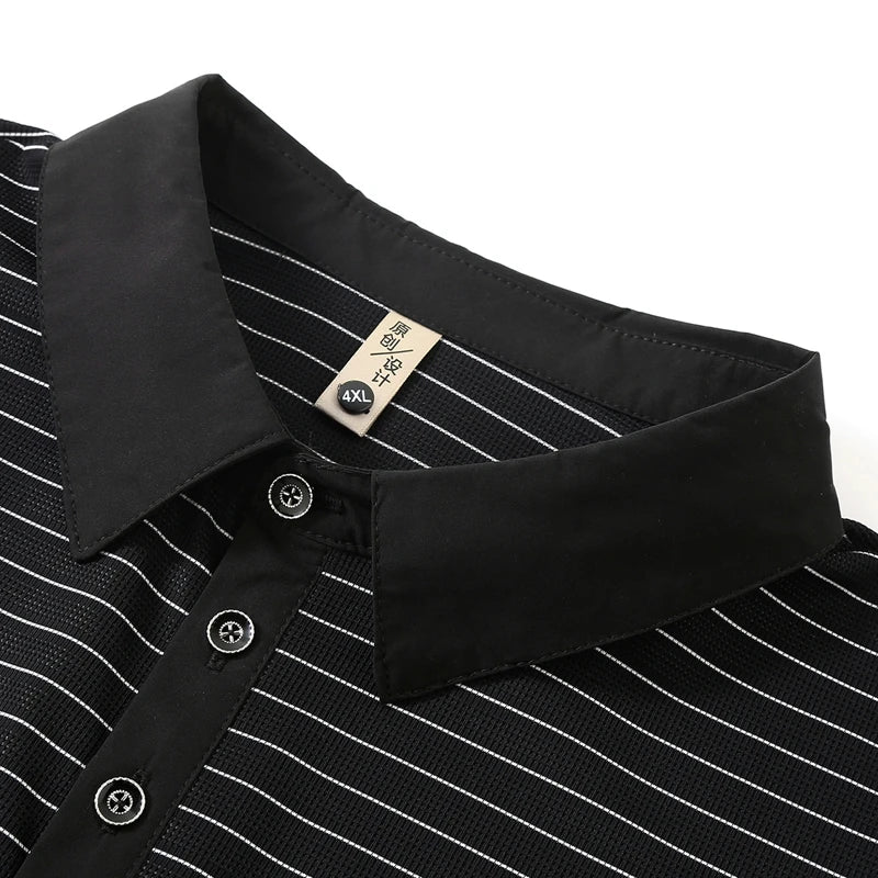 Plus Size Short-Sleeved Polo Shirts  Men Summer Loose Trendy  Business Casual Turn-Down Collar T-Shirts Big Tall Guys190kg12XL