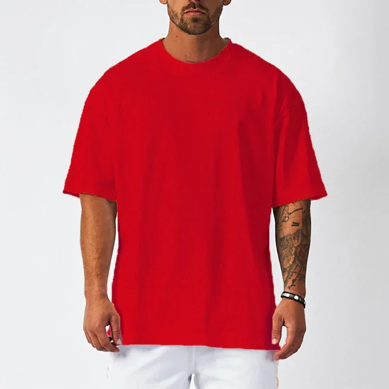 Oversized Loose Men's Running Sport T-Shirt Gym Bodybuilding Fitness Training Clothing Summer Mesh Short Sleeves Quick Dry Shirt ATFH