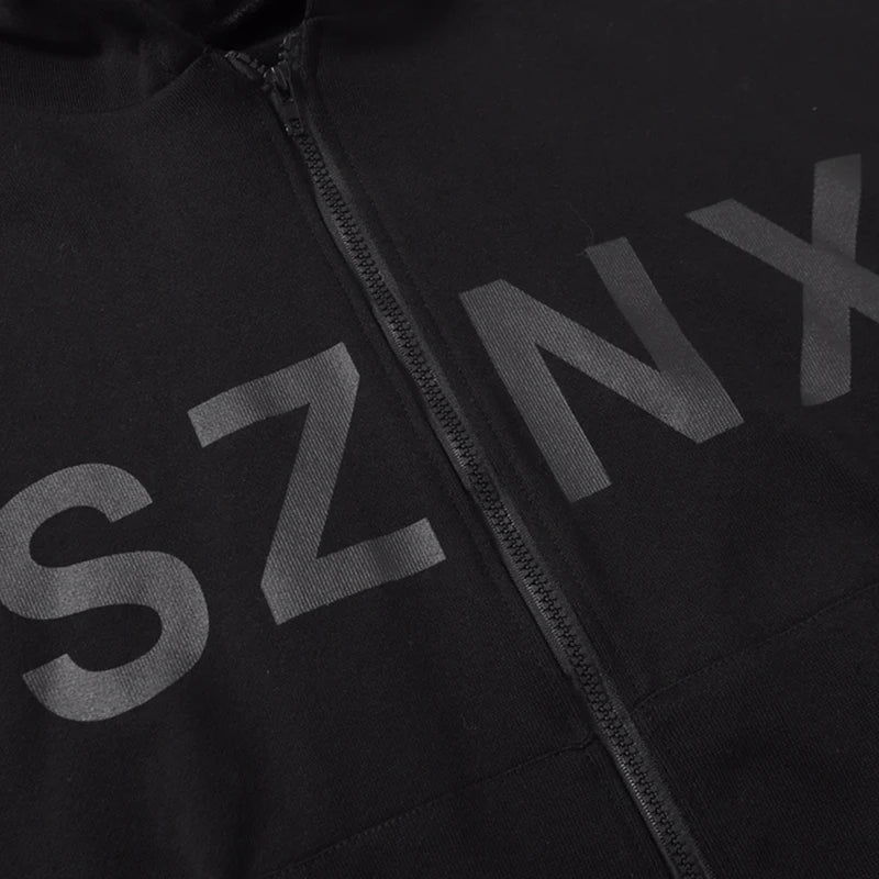 SZNX Kanye West Same Style American Street Loose Men Women Couple Kanye Collection Letter Print Zip Up Hoodie - ATFH