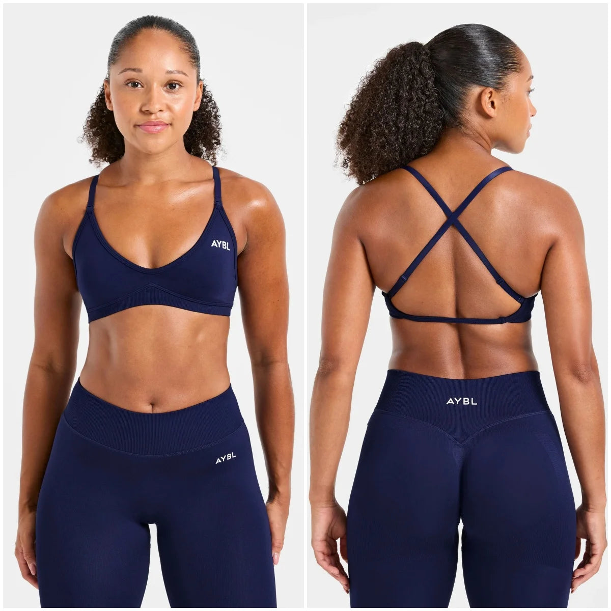 2 Pieces Adapt Seamless Strappy Sports Bra Leggings Set Yoga Fitness Set Women Workout Running Sports Leggings Gym Suit - ATFH