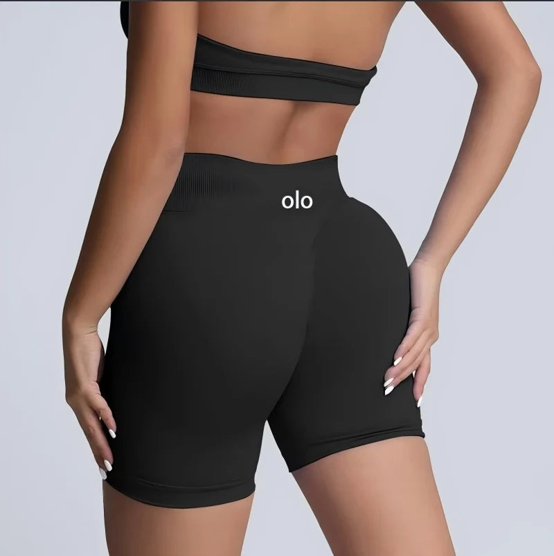 Yoga shorts luxury high waisted hip lifting quick drying sports pants high elasticity seamless women's clothing fitness shorts Tahsi Fashion House