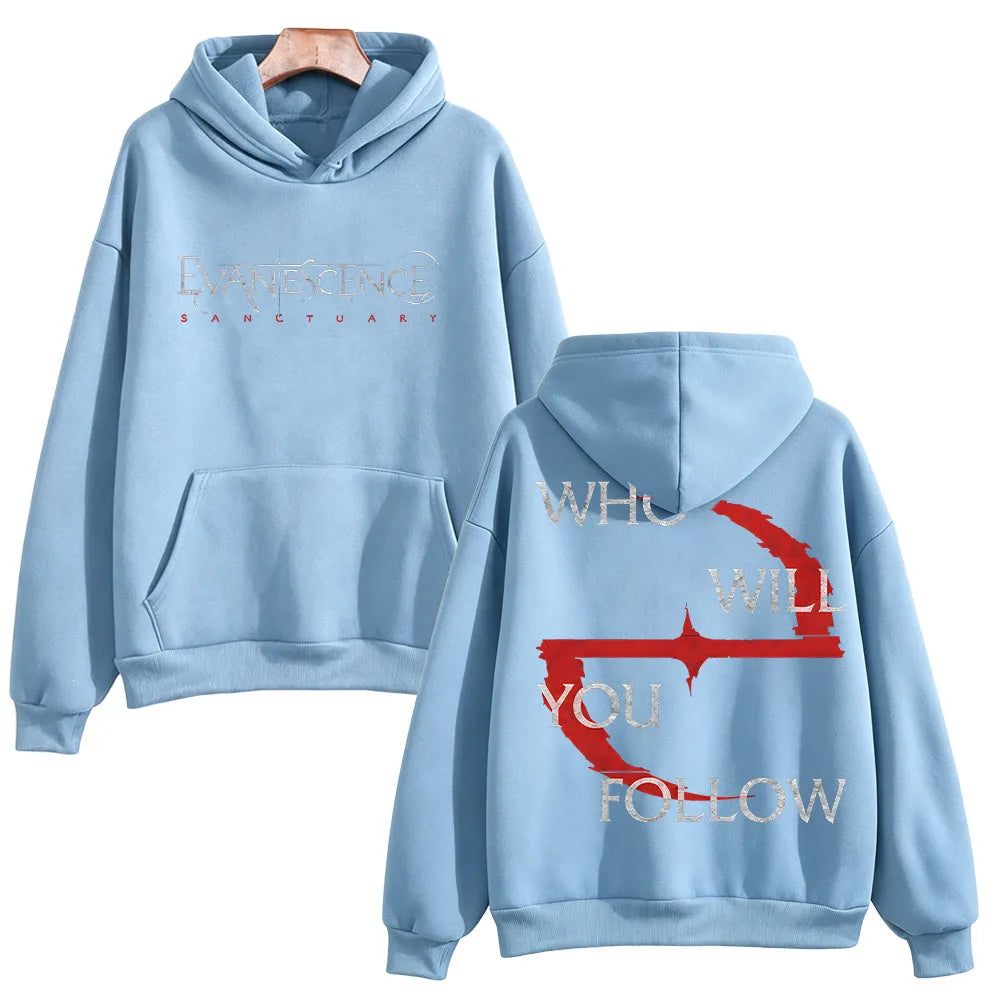 Evanescence Who Will You Follow Hoodie Unisex Gothic Rock Band Sweatshirts Long Sleeve Fans Concert Streetwear Unisex Loose Tops
