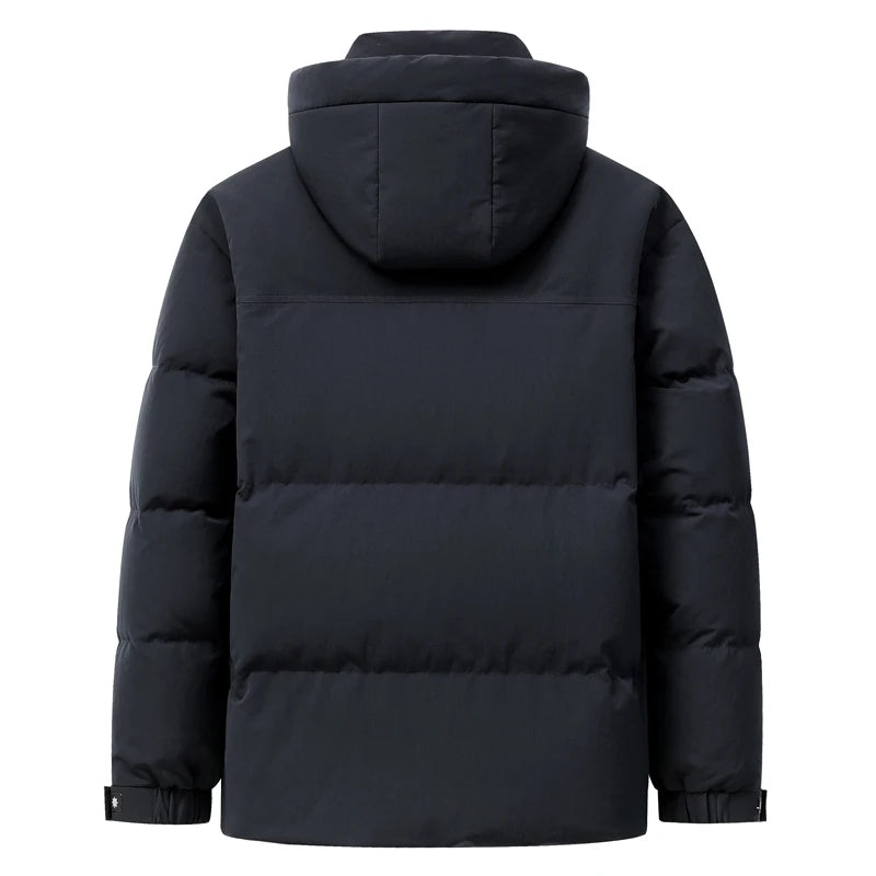 Classic Men's Outdoor Hooded Goose Down Jackets 2026 Winter Short Style Hat Detachable Puffer Coats Streetwear Thick Warm Parkas
