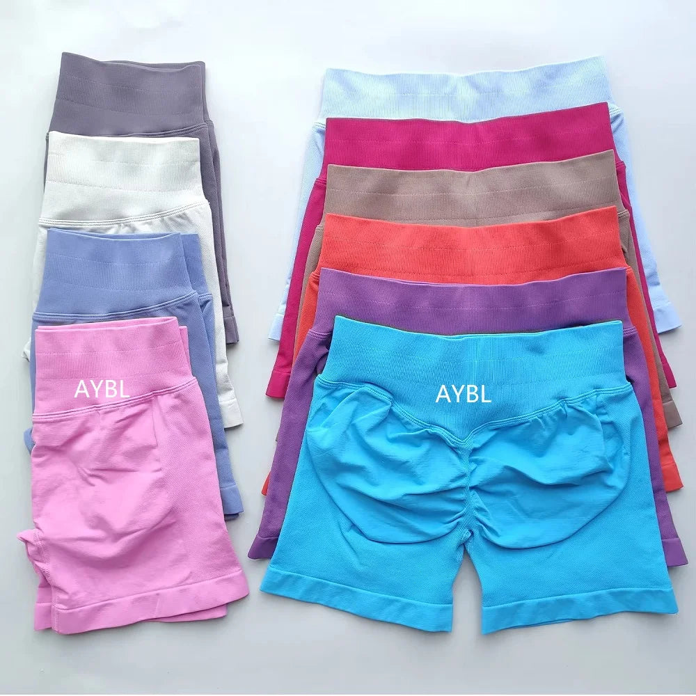 Yoga Shorts Low Waist Seamless Yoga Shorts Scrunch Bum Gym Shorts Women Workout Biker Stretch Fitness Short Fashion Shorts Tahsi Fashion House