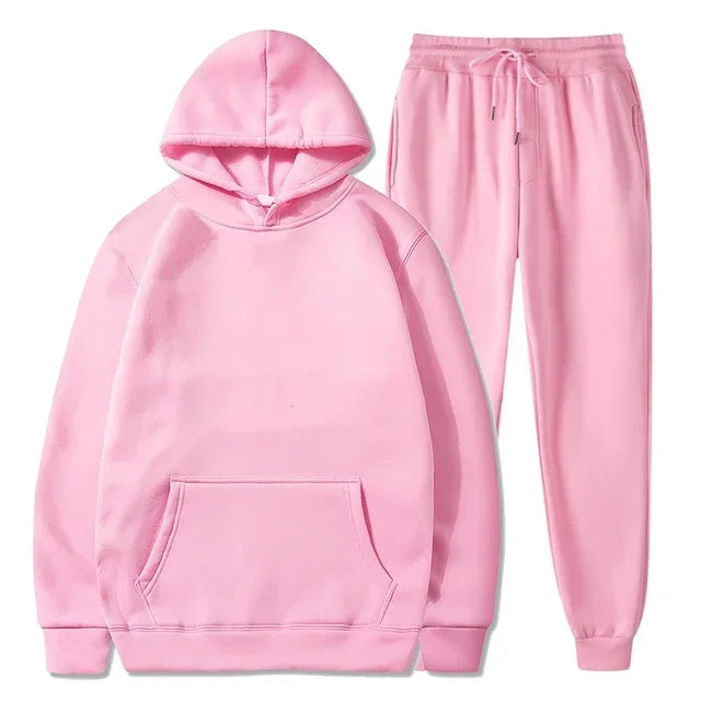 Basic Fleece Hoodies And Sweat Pants Set Men Jogger Set Wholesale Track Suit Sportswear Tracksuits Unisex Ensemble Jogging Homme ATFH