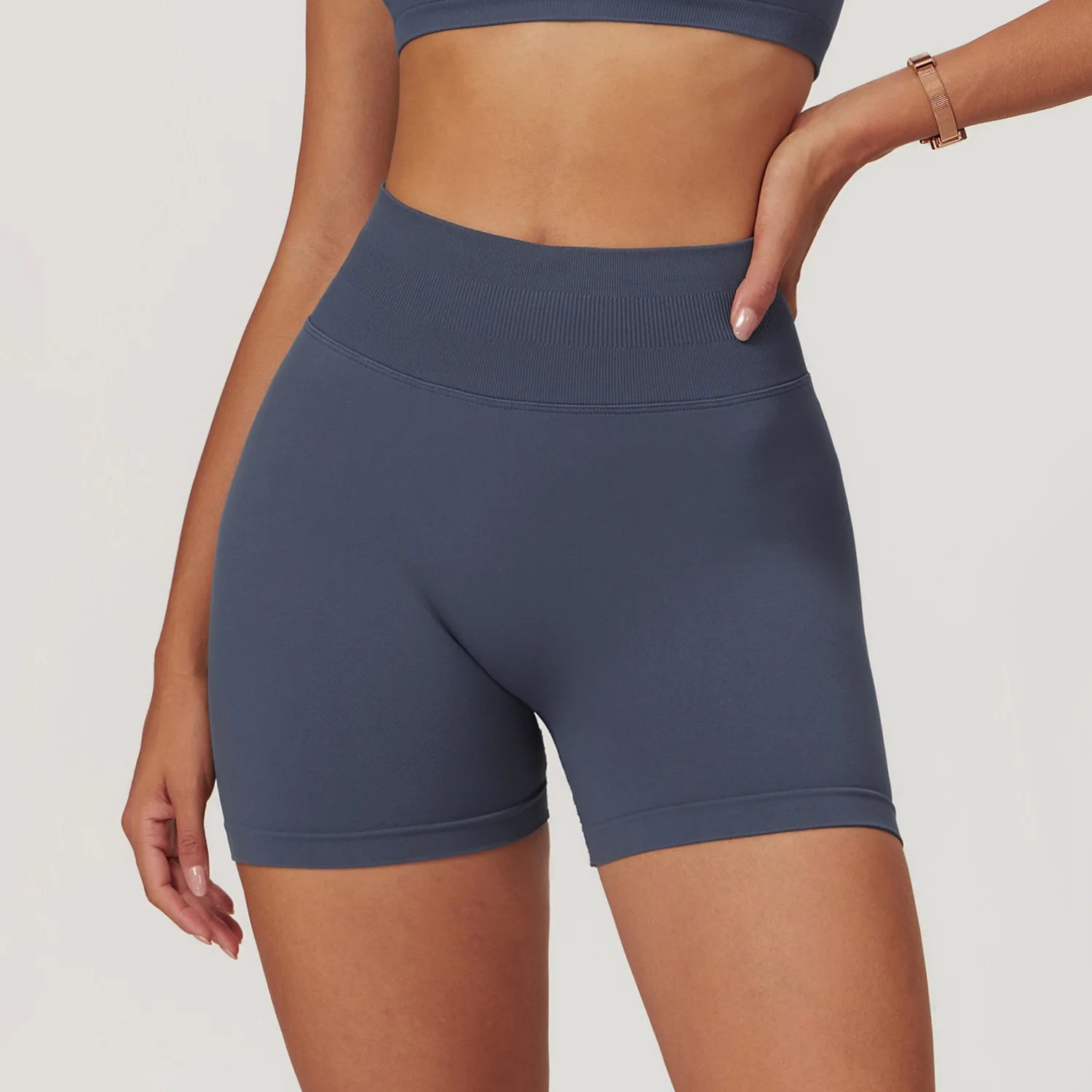 Women Seamless Yoga Shorts High Waist Scrunch Booty Workout Biker Shorts Butt Lifting Gym Tights Push Up Running Sportswear