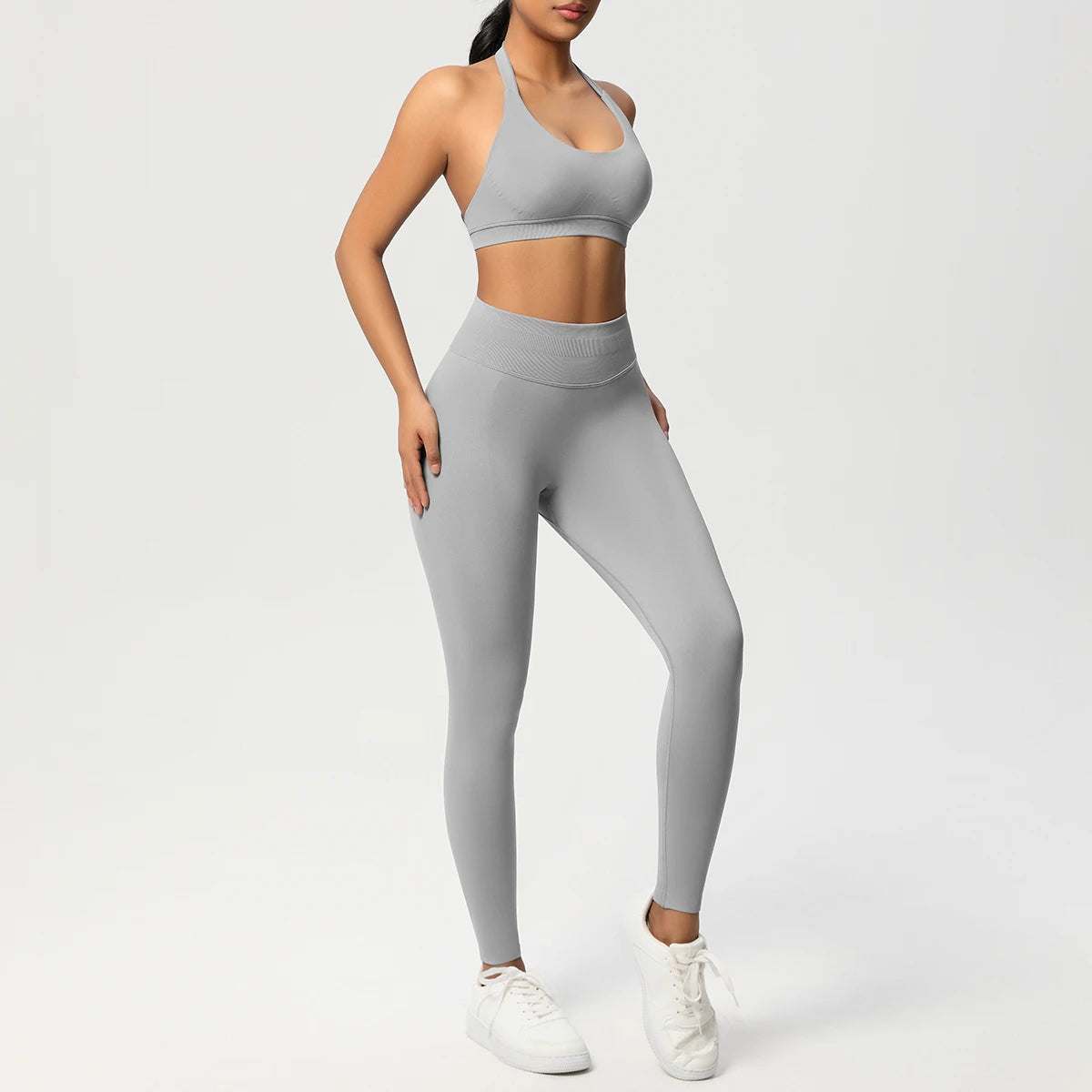 2 Piece Yoga Clothes Women's Tracksuit Athletic Wear Pilates Fitness Suit Gym Workout Push Up Clothes Sports Bra Leggings Suit - ATFH